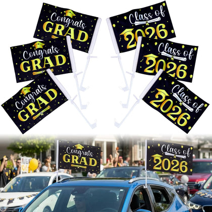 Moukeren class of 2026 graduation car flag double-sided design enhances parade visibility
