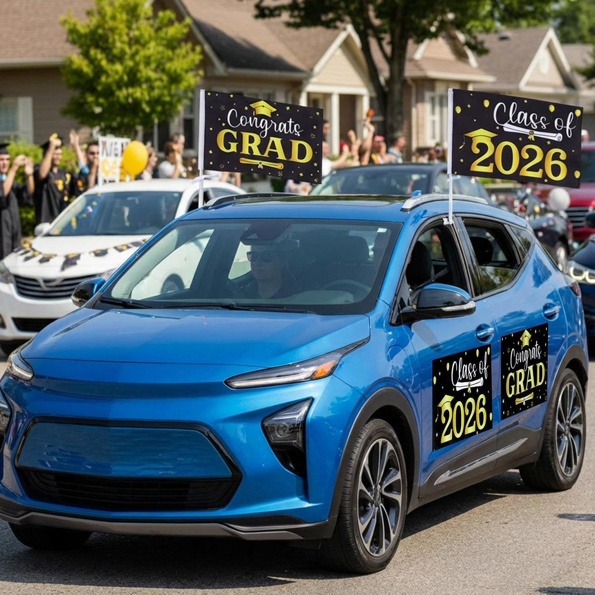 Moukeren congrats grad flag 12x8 improves car recognition during celebrations
