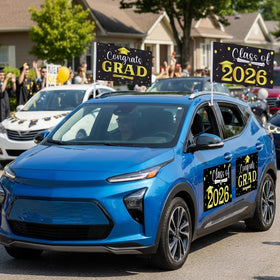 Moukeren congrats grad flag 12x8 improves car recognition during celebrations