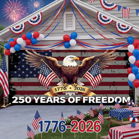 Moukeren patriotic backdrop doubles as festive wall or photo backdrop.