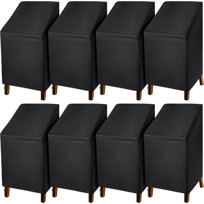 Moukeren outdoor chair cover set protects eight chairs from rain and dust