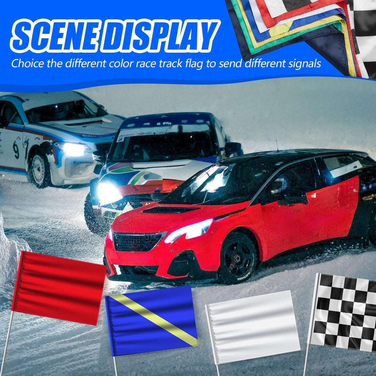 Moukeren white flag for neutral signaling and pit area markers