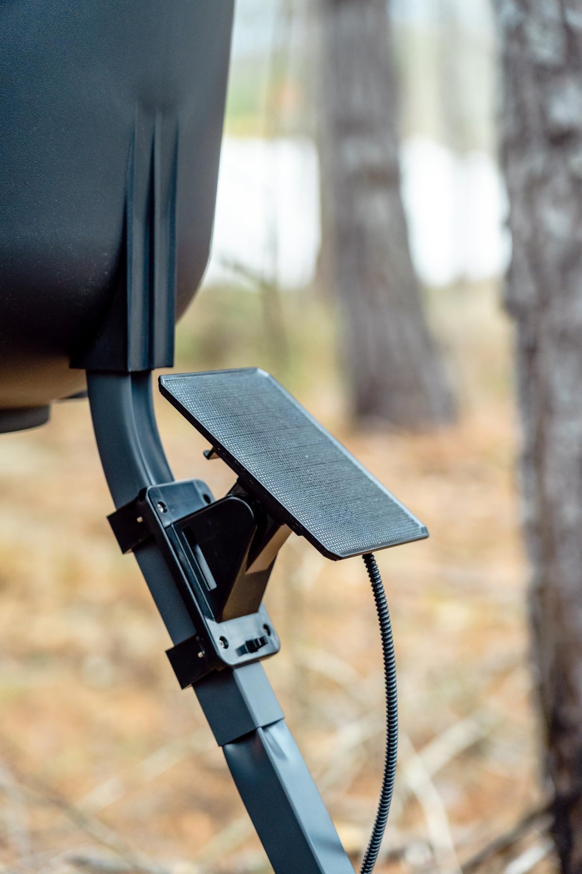 Waterproof armored cable protects the panel from weather and wildlife.
