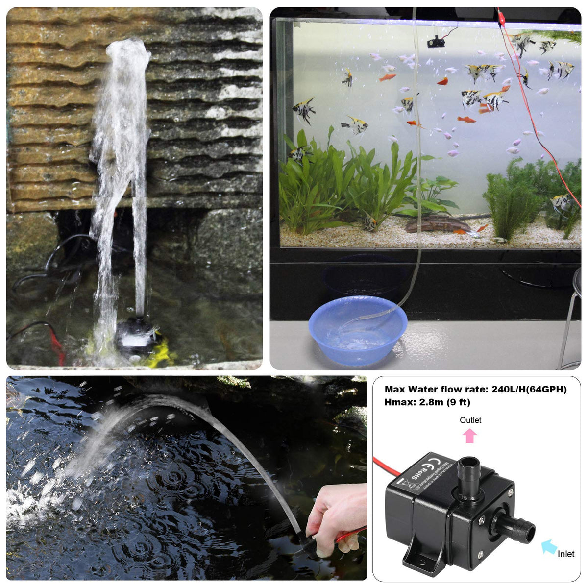 MOUNTAIN_ARK hydroponics pump delivers quiet operation for hydroponic systems.