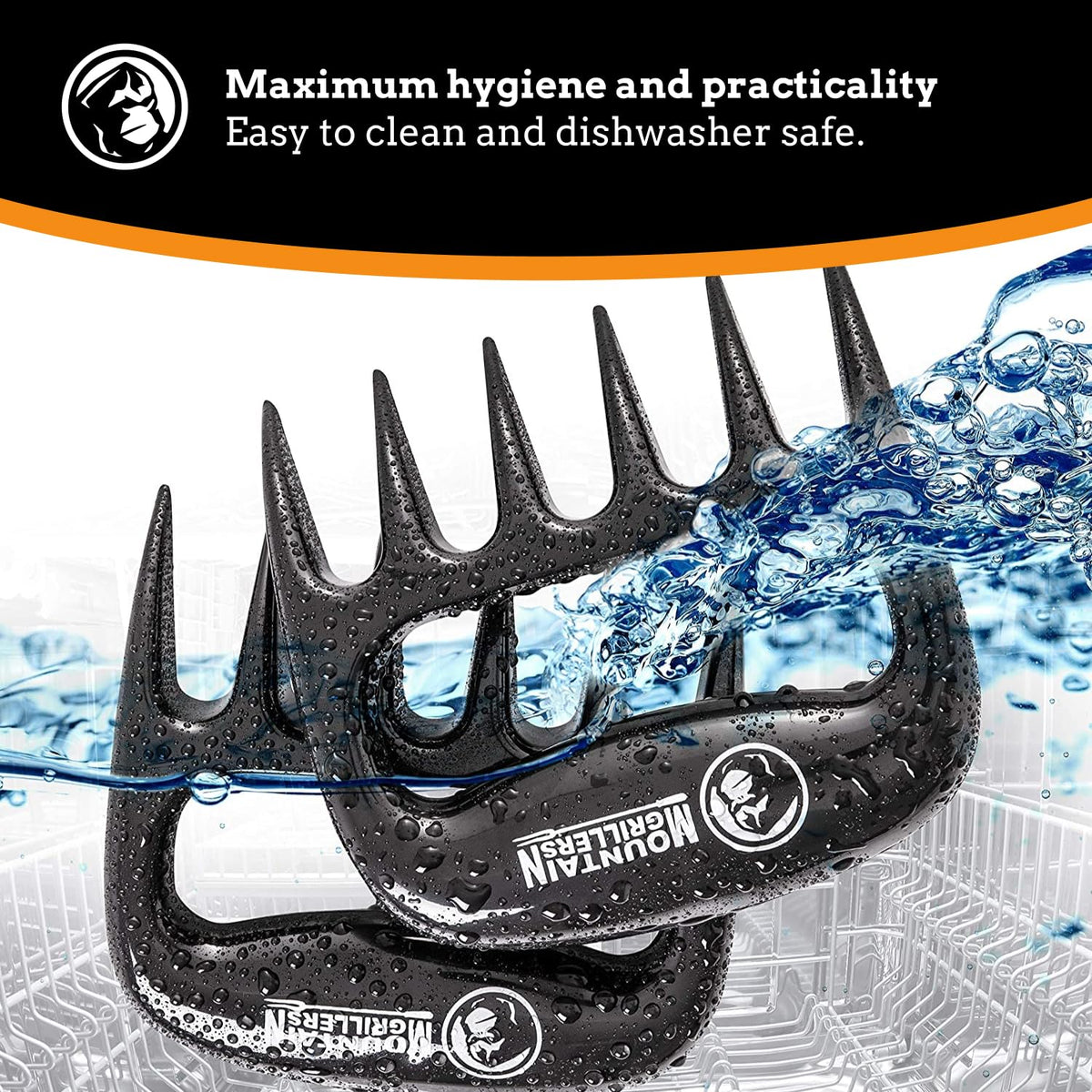 Mountain Grillers dishwasher-safe claws simplify post-meal cleanup.