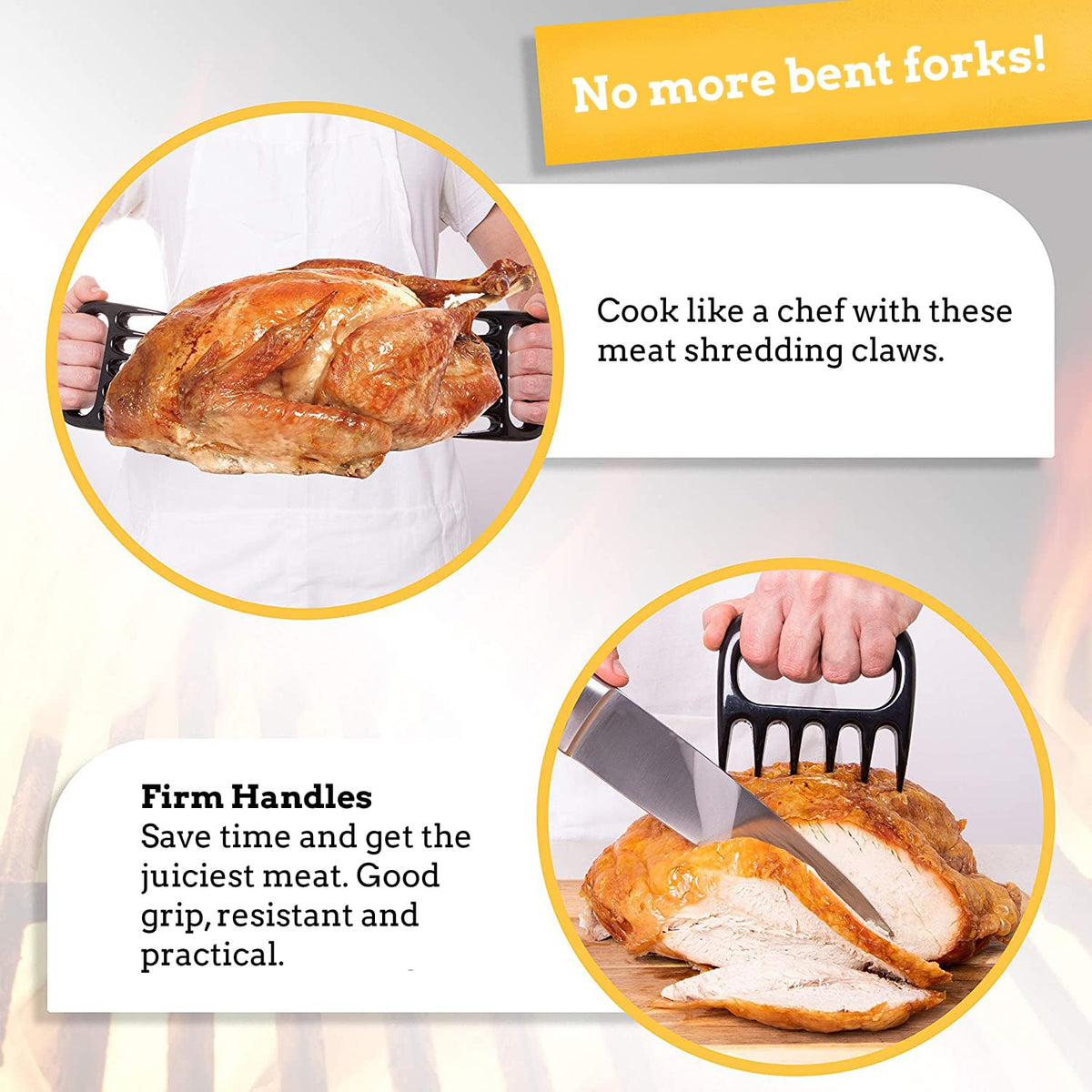Mountain Grillers meat claws for chicken provide precise shredding without burning fingers.