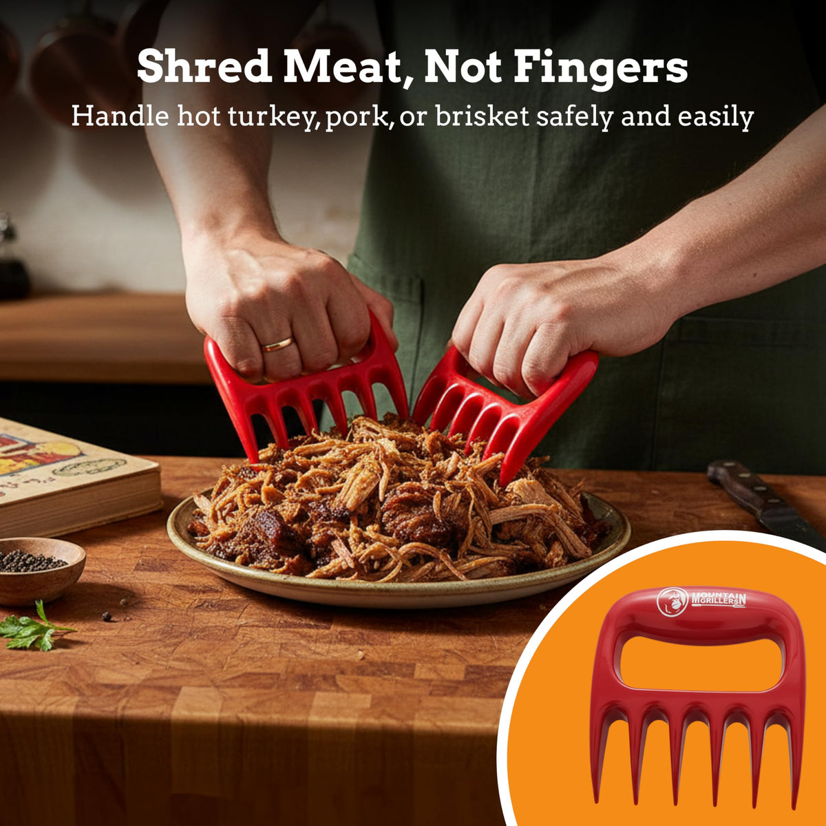 Mountain Grillers meat claws pull pork easily with strong grip