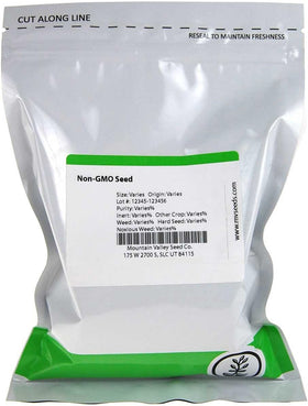 Mountain Valley Red Acre cabbage seeds in a 1lb package for quick home microgreen harvests