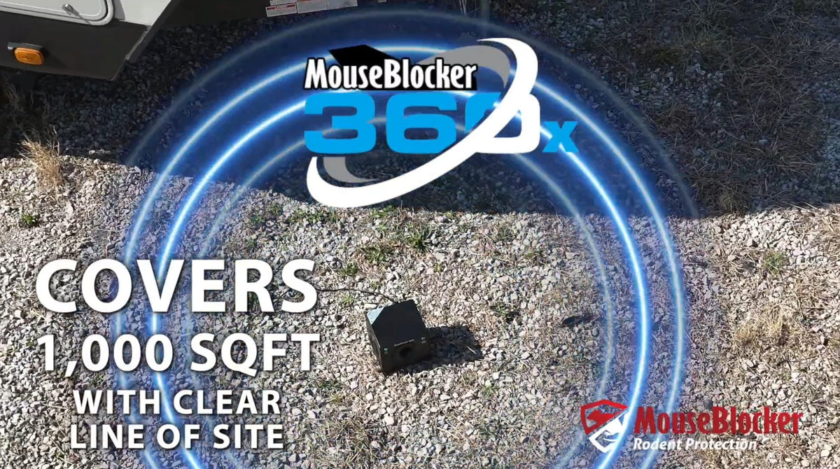 MouseBlocker 360 four-speaker array provides stronger coverage across large outdoor areas.