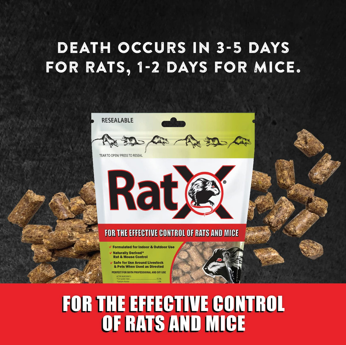 MouseX RatX 1lb bag packaging suitable for DIY and professional use.