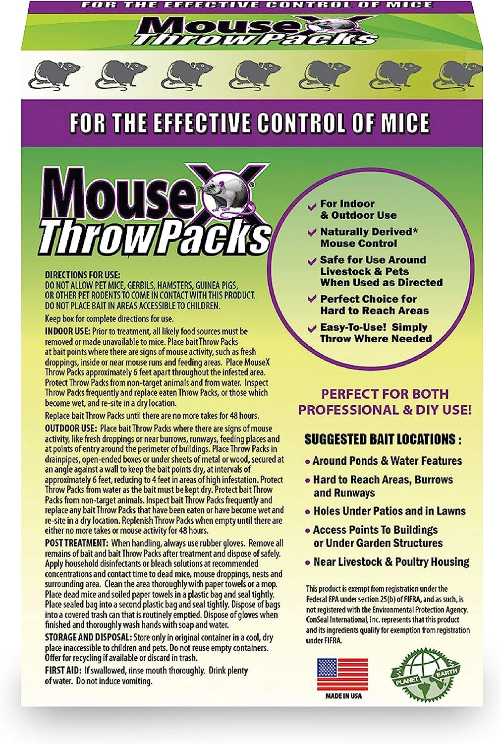 MouseX Throw Packs in use in a kitchen corner to deter rodents
