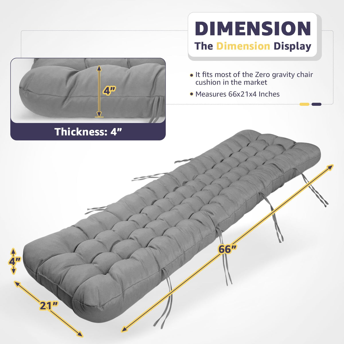 Moutosne cushion with adjustable straps securing the chair