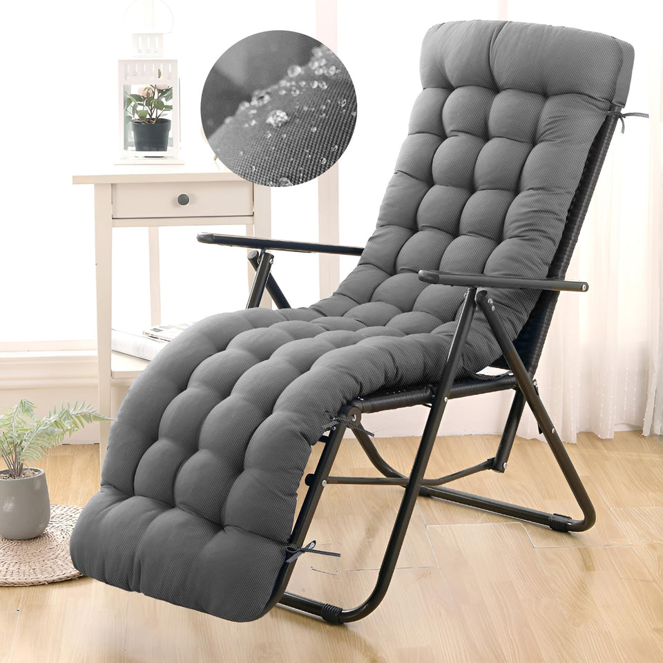 Moutosne waterproof chaise lounge cushion on outdoor chair for comfort
