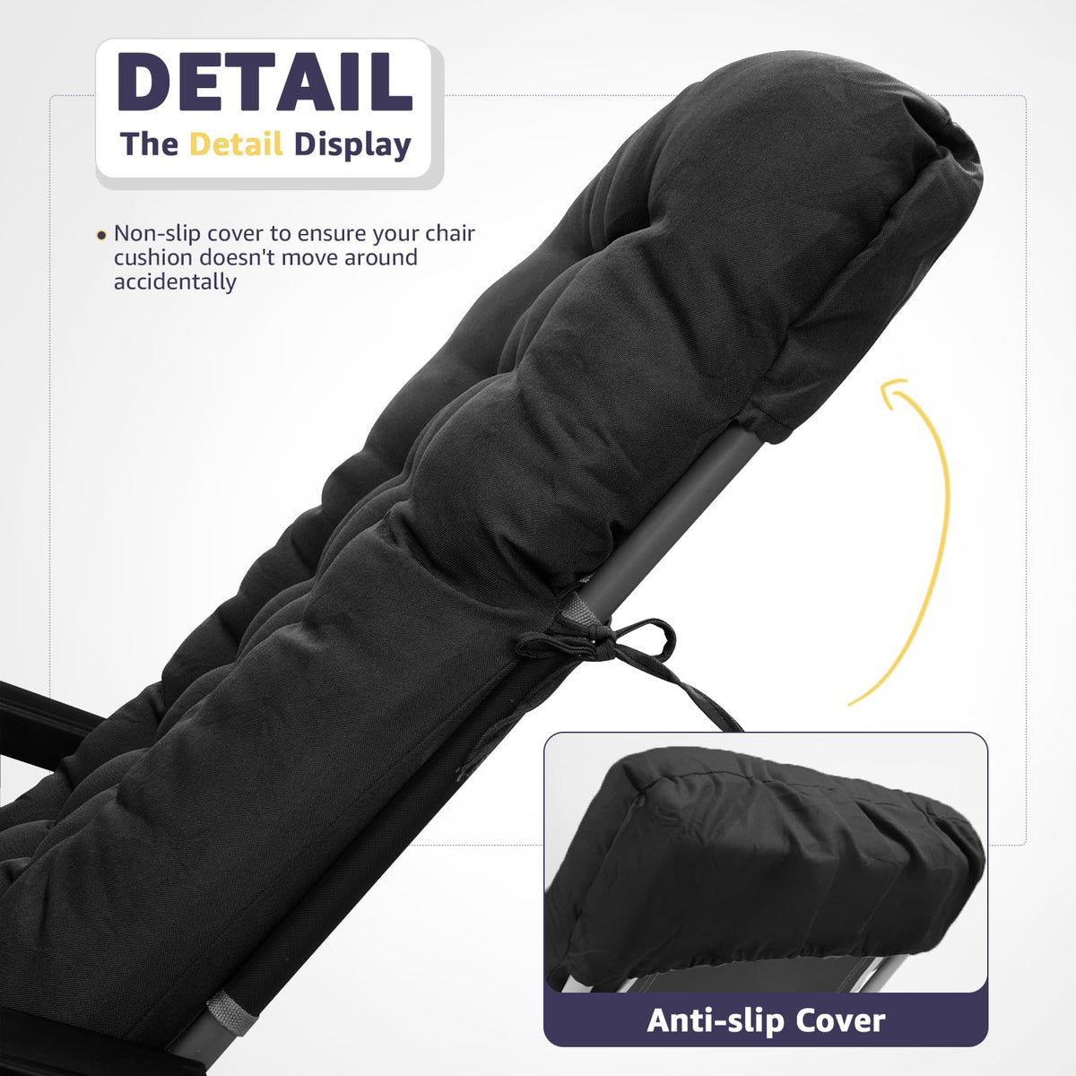 Moutosne easy-clean cushion in black with quick maintenance.