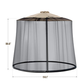 Moutosne black mesh keeps outdoor areas comfortable.