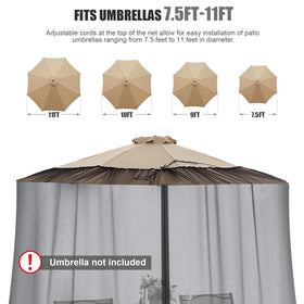 Moutosne umbrella net bottom tube with water weight anchors.