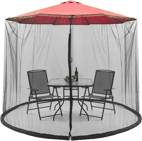 Moutosne umbrella net top view keeps sightline clear and blocks pests.