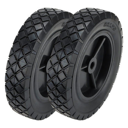 MOUYAT 2-pack 8x1.75 solid wheel; durable replacement for carts and hand trucks.