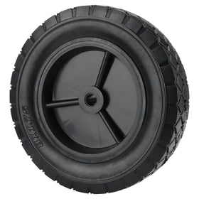 MOUYAT solid rubber wheel with a 1/2 inch bore; maintenance-free durability.