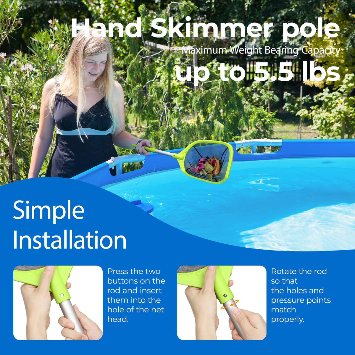 Mowend fountain skimmer use for clear water surfaces