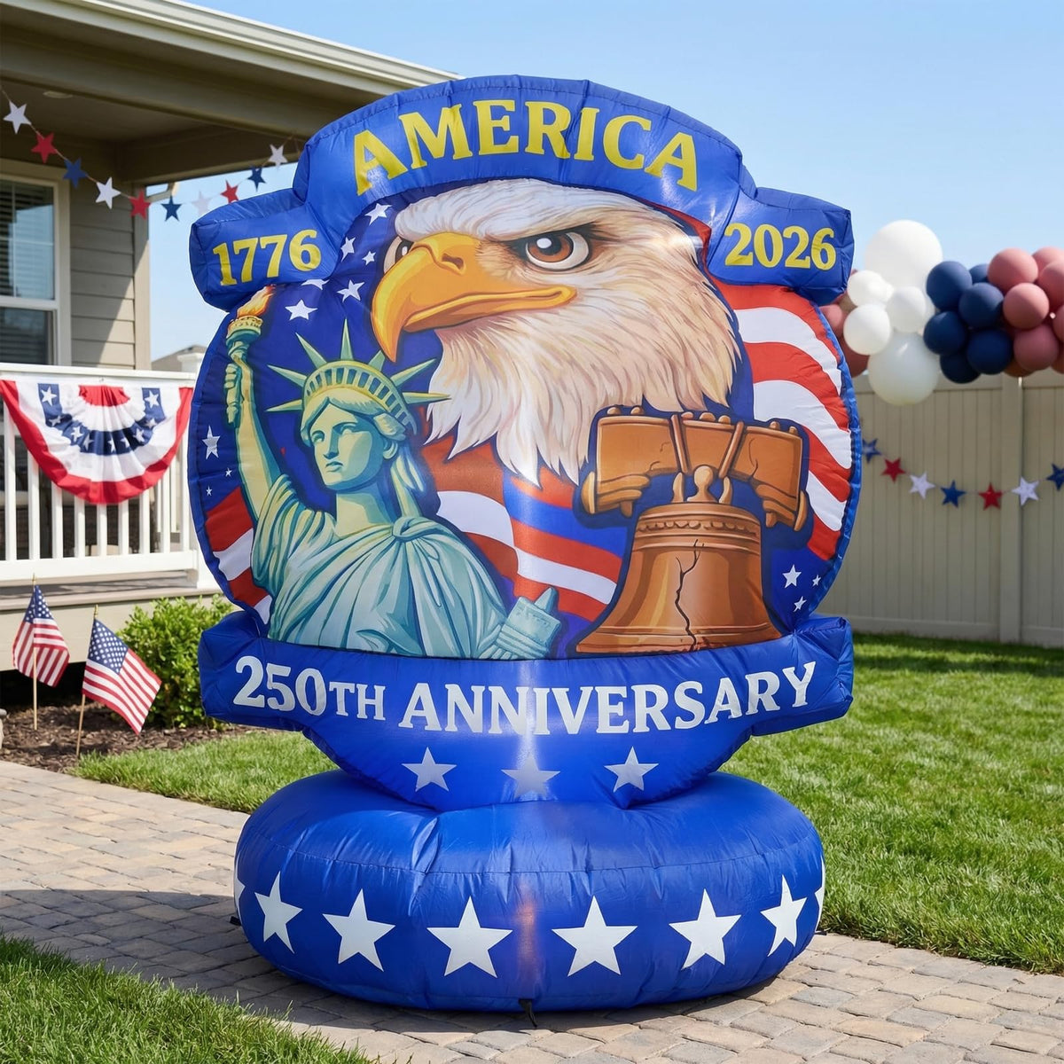 Mowholm usa 250th anniversary theme inflatable for versatile patriotic decor.