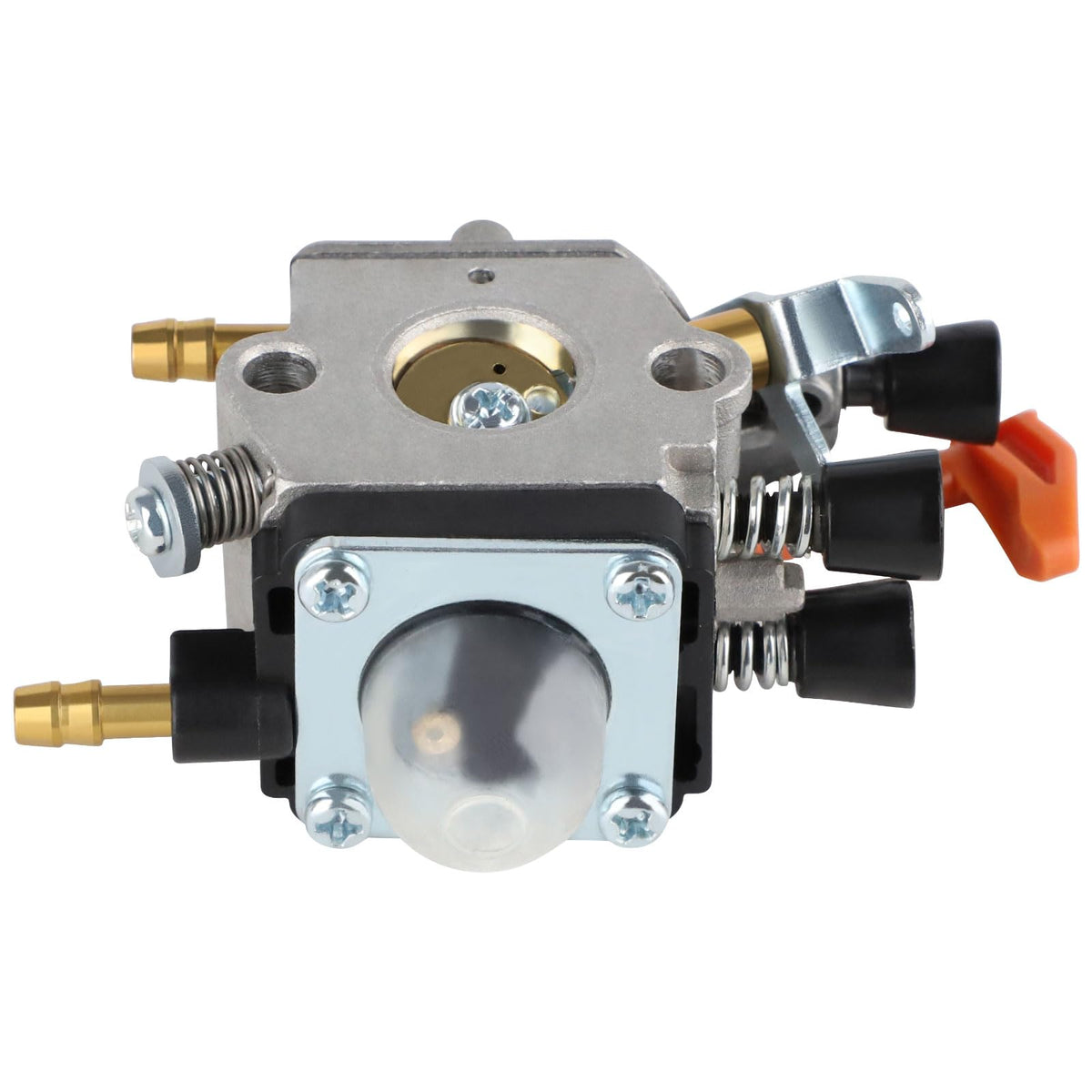Mowtiler carburetor package contents with gaskets and filters.
