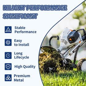 Mowtiler MM55 air filter and fuel line included for improved fuel delivery.