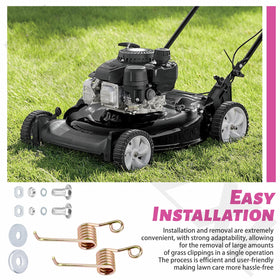 MOWZXL blade installed and cutting grass for efficient mowing.