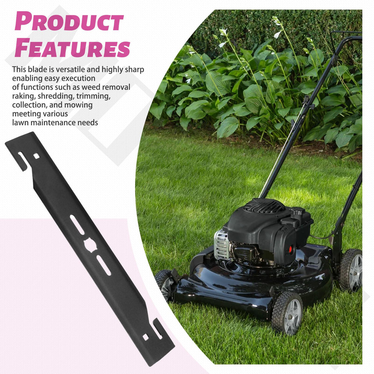 MOWZXL blade compatibility with popular walk-behind mowers for versatile use.