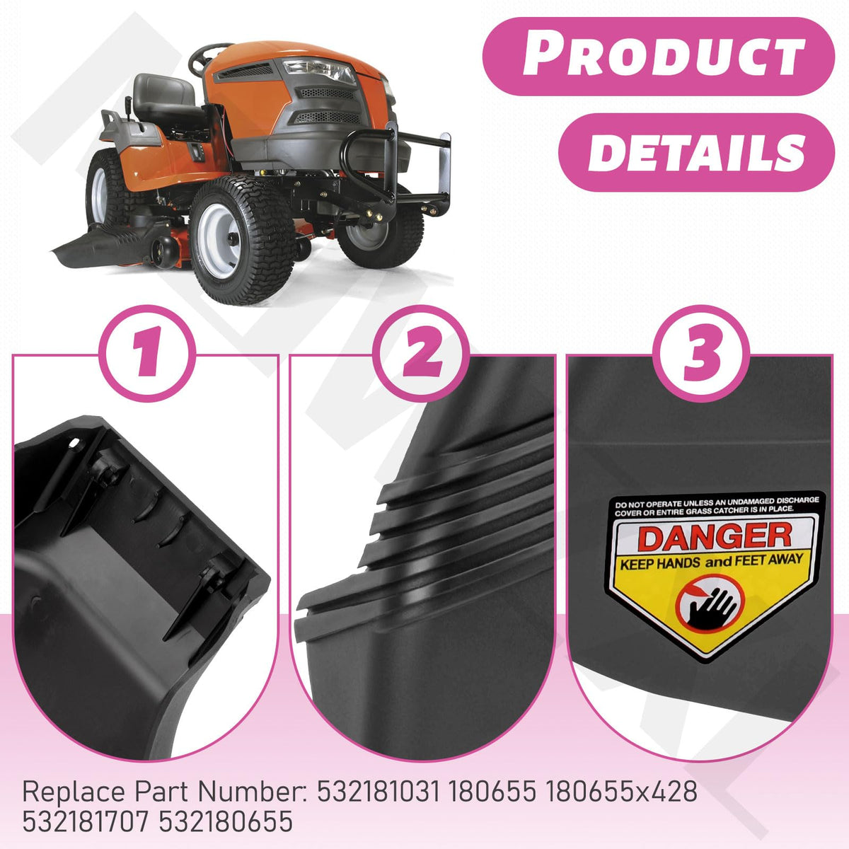 MOWZXL Deflector Chute mounted on a 48-inch mower deck for smooth operation