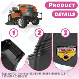 MOWZXL Deflector Chute mounted on a 48-inch mower deck for smooth operation