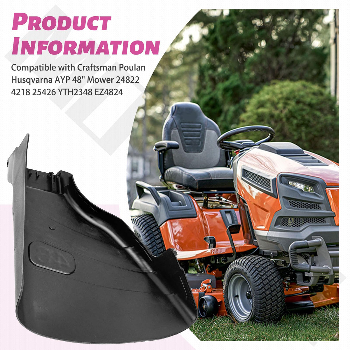 MOWZXL Deflector Chute wear-resistance illustration on grassy terrain