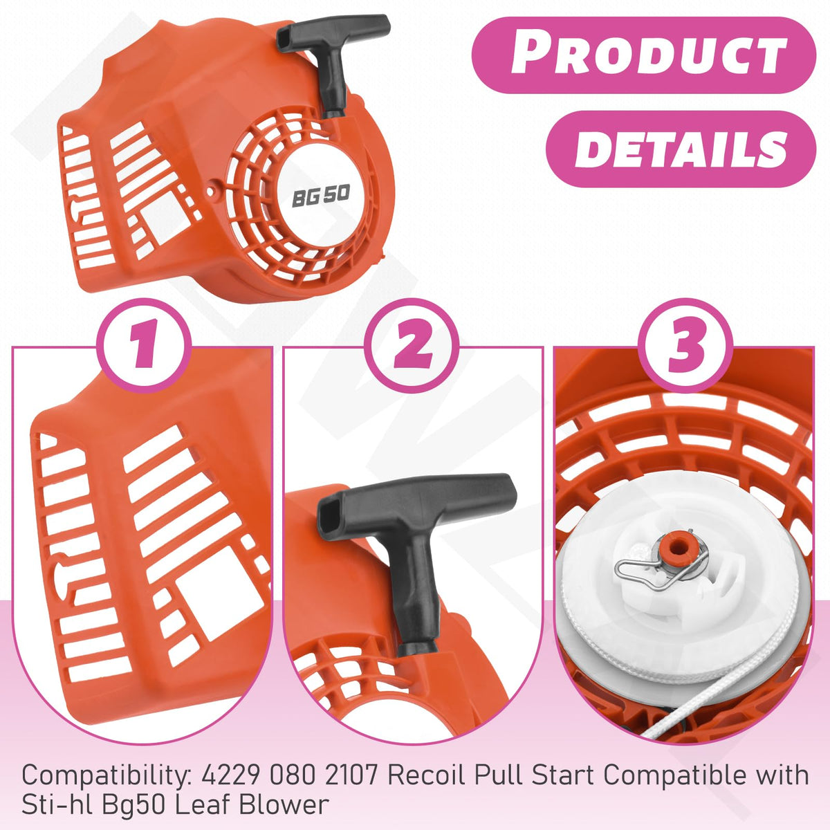 MOWZXL parts pack includes one recoil pull start for quick swap.