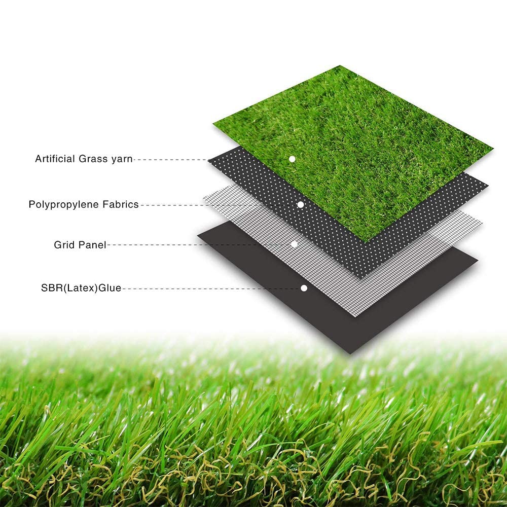 Moxie Direct artificial grass turf; rubber-backed with drainage for easy cleaning.