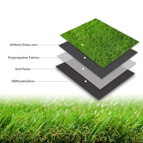 Moxie Direct artificial grass turf; rubber-backed with drainage for easy cleaning.