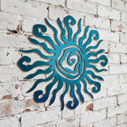 Moxweyeni 12-inch sun metal wall art for outdoor decor, durable and eye-catching