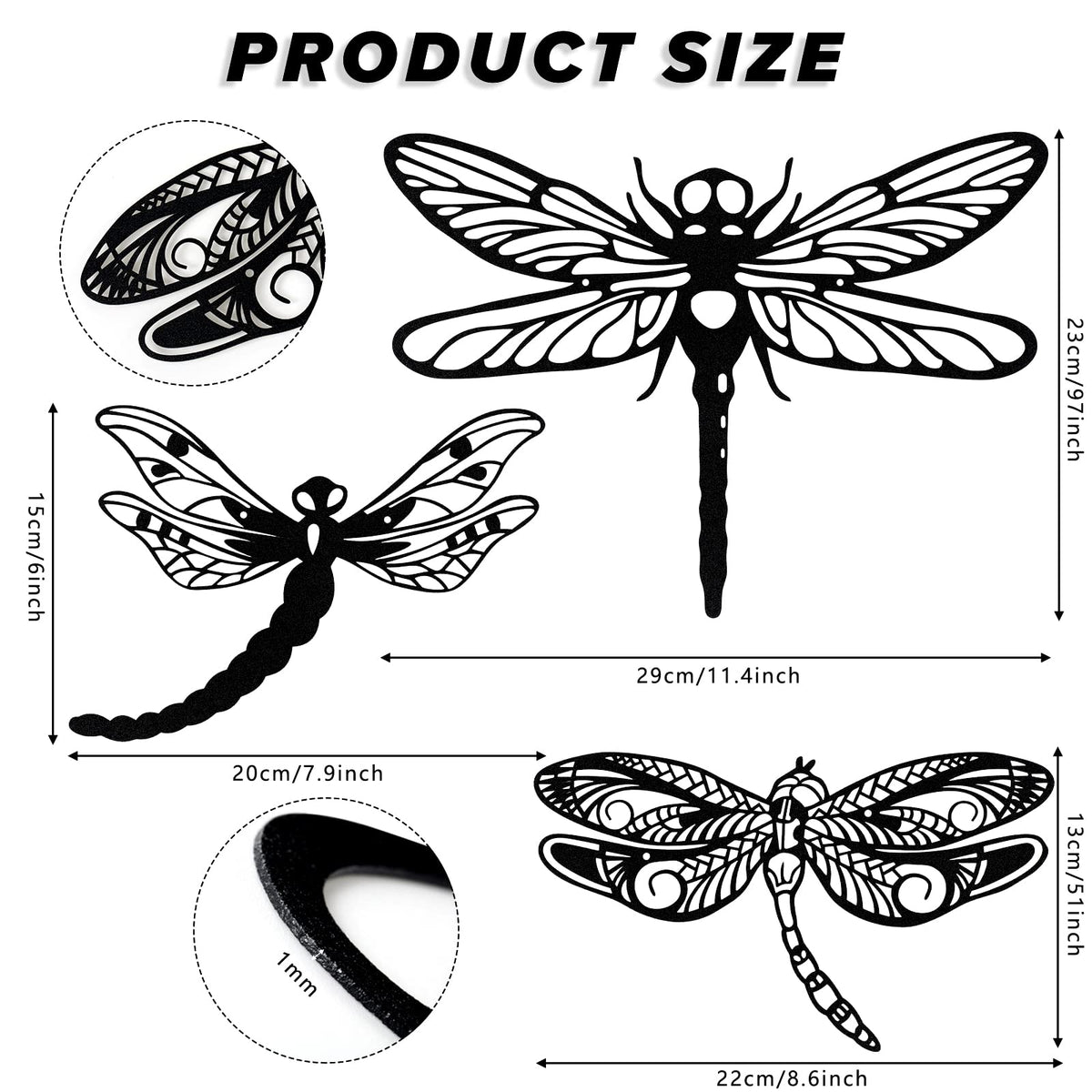 Moxweyeni dragonfly wall decor 8.6x5.1 inches enhances patio ambiance.