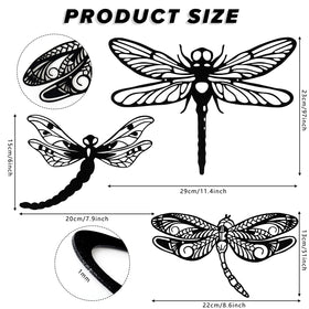 Moxweyeni dragonfly wall decor 8.6x5.1 inches enhances patio ambiance.
