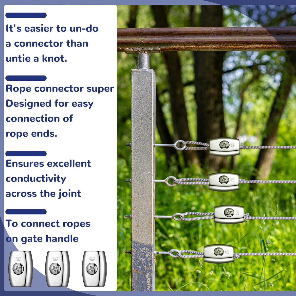 Moxweyeni farm fence setup using heavy-duty connectors