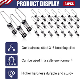 Moxweyeni halyard clip setup for stable flag deployment