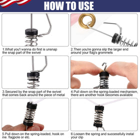 Moxweyeni halyard clip securely grips banners and antennas.