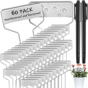 Moxweyeni metal garden tags bundle with 60 pieces for easy plant labeling.