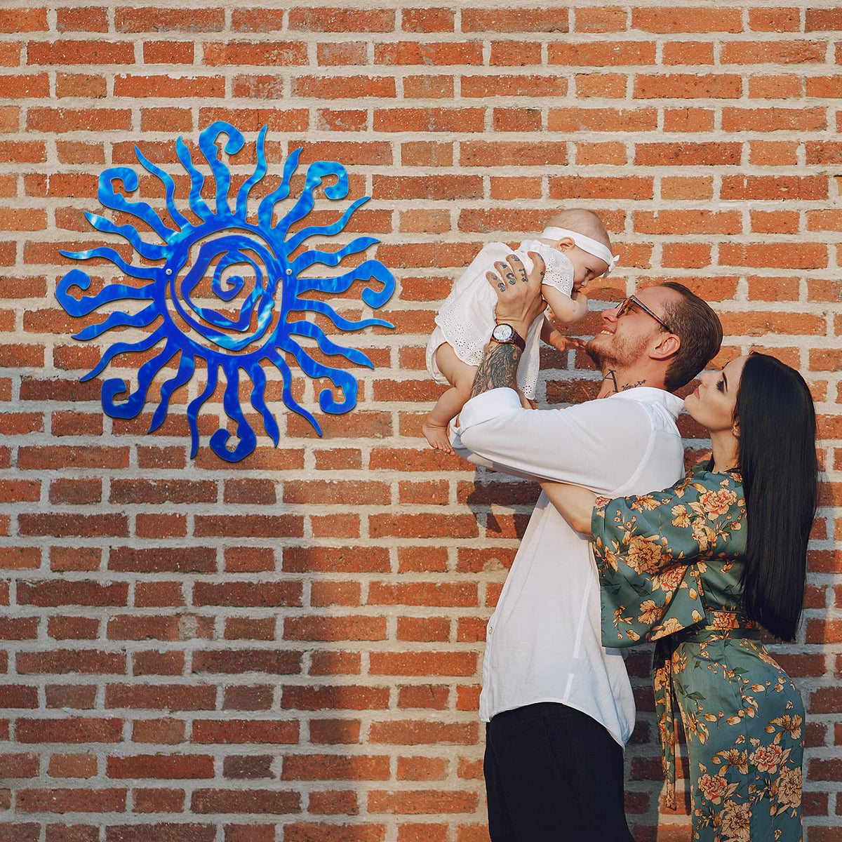 Moxweyeni blue sun sculpture ideal for offices or bedrooms.