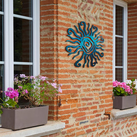 Moxweyeni sun wall art with durable metal and corrosion resistance