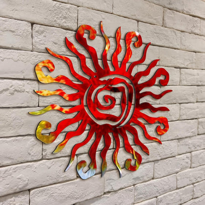 Moxweyeni sun wall art ready for outdoor display, brightens patios and facades