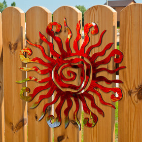 Moxweyeni sun wall art with predrilled holes for easy hanging indoors or outdoors
