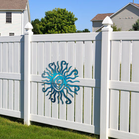 Pre-drilled holes for easy hanging with Moxweyeni sun art