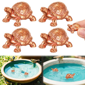 Moxweyeni turtle-shape copper disk purifies birdbath water for healthier birds.