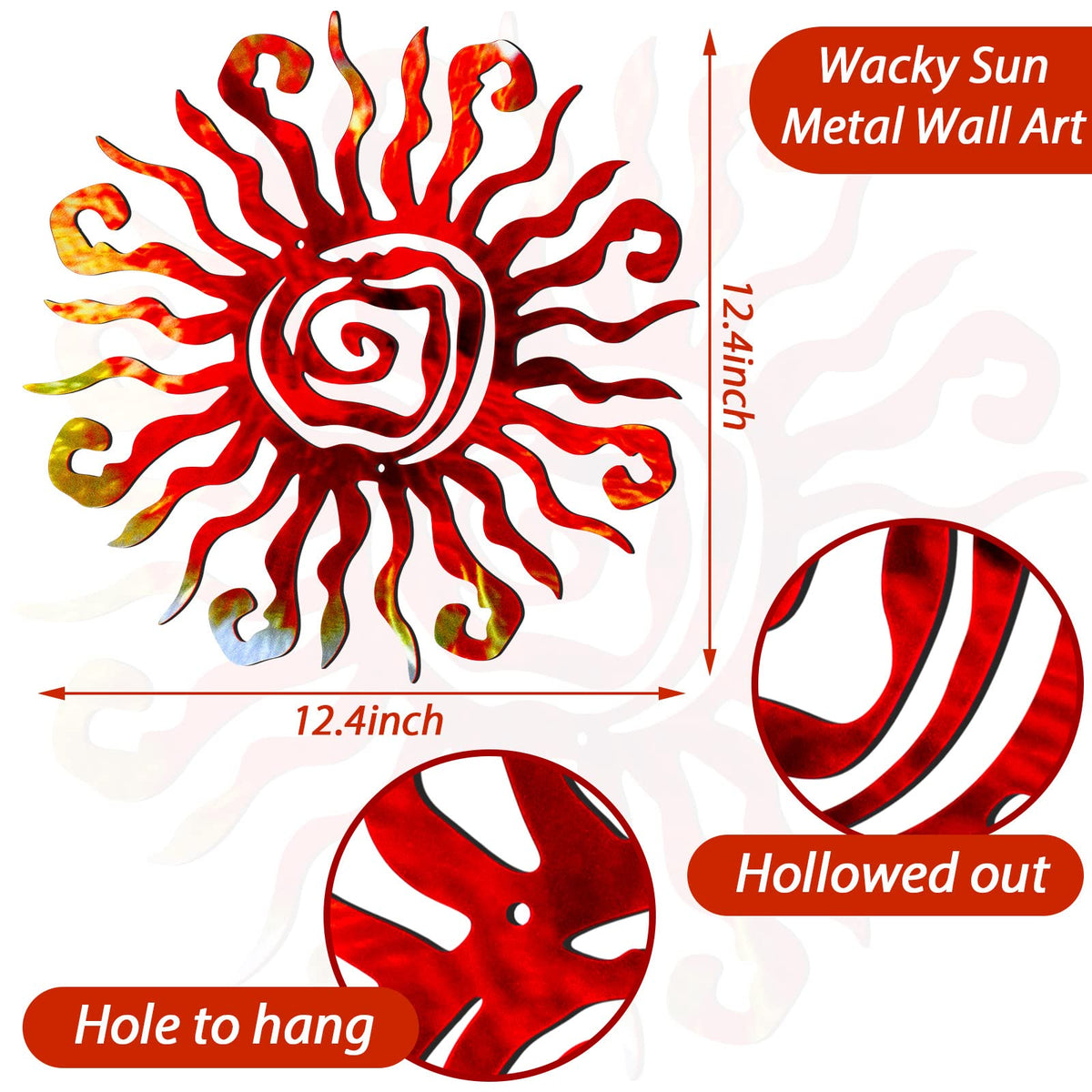 Moxweyeni wacky sun metal decor adds bold character to living rooms and gardens