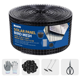 Moyios 6in x 120ft bird mesh roll protecting solar panels from nesting